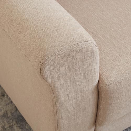 Image of Home Centre | Helios Florence Fabric 3-Seater Sofa with Cushions | Sofa for Living Room | Solid Wood | Beige | 1 Year Warranty