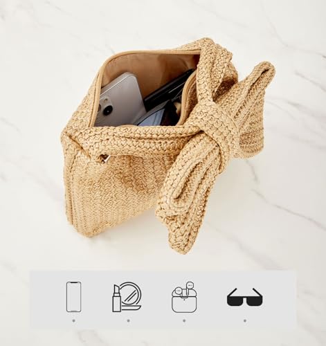 Image of BRYCTSISEN Women Straw Beach Clutch Purse Handbag Summer Elegant Vacation Style Shoulder Bag Crossbody Bag