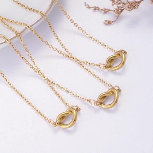BFF Friendship Knot Infinity Necklace for 2 Best Friend Long Distance Birthday Jewelry Gifts for Her Women Bestie
