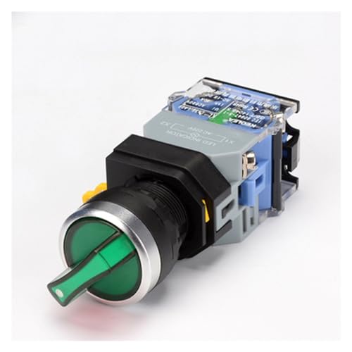 Interrupteur à bouton rotatif LA38-11XD/2 vert 12V pour panneau de commande