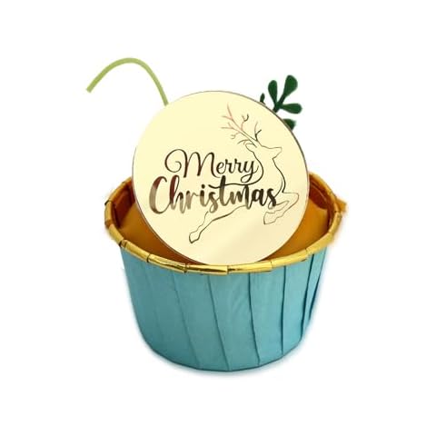 3 LITTLE DESSERTS Christmas Cupcake Toppers Set Cover