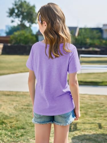 Image of Imily Bela Girls Short Sleeve T Shirts Casual Crewneck Fashion Tees Kids Summer Tops 5-14 Years