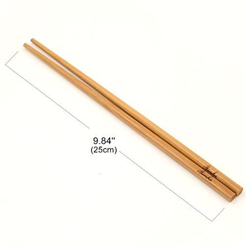 Bamber 10 Pairs Reusable Bamboo Chopsticks Set, 10 Inches Long Chopstick, Japanese Style #TOP3