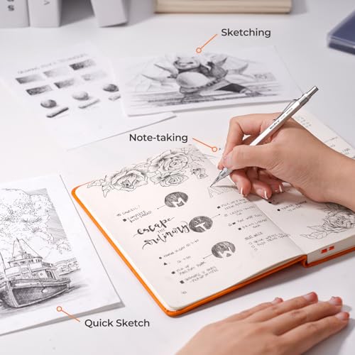 Image of Nicpro 0.5 Mechanical Pencil Set with Case, 3PCS MP1000 Metal Artist Pencil & 8 Tube HB Lead Refills 0.5mm, 3 Erasers,9 Eraser Refills For Architect Writing Drafting, Drawing, Engineering, Sketching