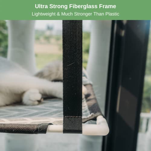 Petfelix Cat Window Perch - Two Level Cat Window Hammocks For Indoor Cats Cat Window Shelf W/ Strong Suction Cups, Machine Washable, Durable Herringbone Liner #TOP3