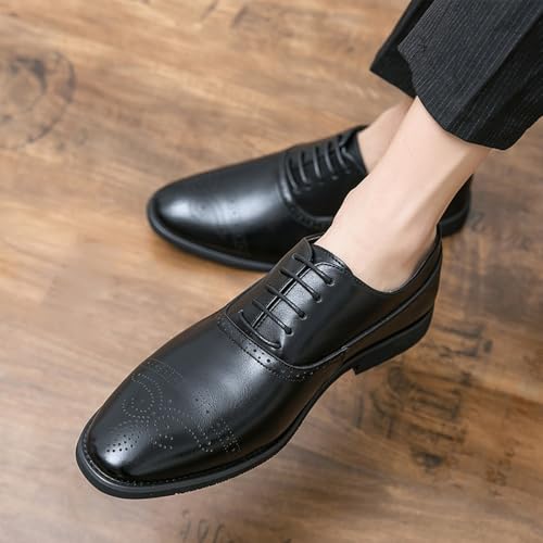 Men's Banquet Formal Oxford Shoes Classic Lace-up Formal Tuxedo Shoes Anti-Slip Lace-up Business Office Wedding Dress Mens Leather Shoes2