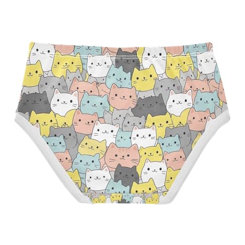 Toddler Panties, Cute Cats Colorful Cotton Underwear Girls, 2–8 Years2