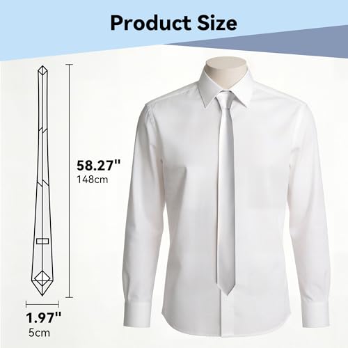 Image of Skinny Tie Men Women 2 inch (5CM) Slim Necktie Solid Thin Ties Formal