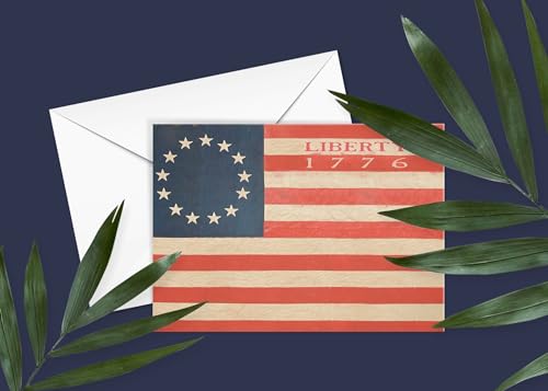 Image of Stonehouse Collection | War of Independence Revolutionary 1776 Flag Note Card | Historical Greeting Cards | 10 Boxed Cards & Envelopes