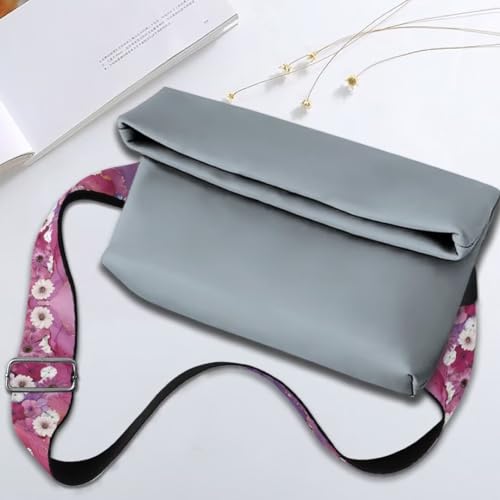Image of Coldinair Purple Marble Purse Straps Daisy Replacement Crossbody Bag Straps,Wide Shoulder Strap Adjustable Guitar Strap for Purse