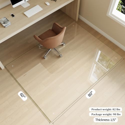 Image of Koonmi 60 inch x 80 inch Office Chair Mat for Hardwood Floors & Carpets