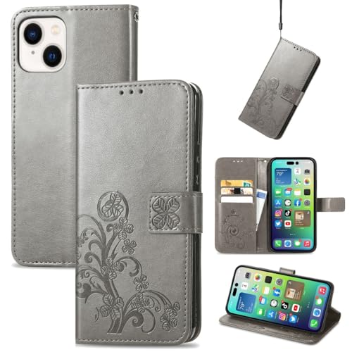 Housse iPhone 15 Plus avec clapet pliable pour visionnage vidéo