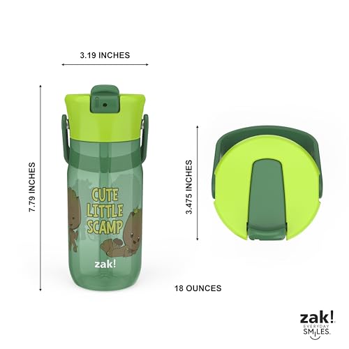 Image of Zak Designs Marvel Groot 18oz Water Bottle, Leak-Proof, Recycled, 2-Pack