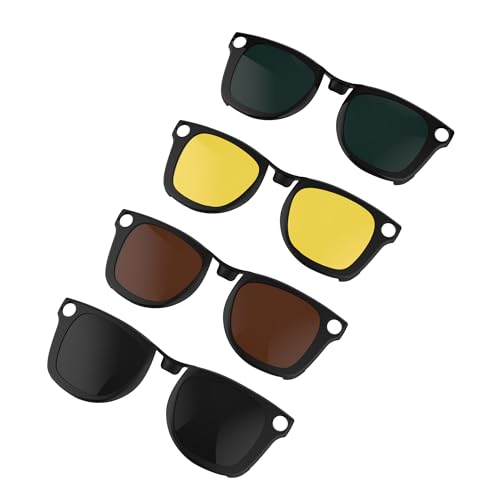 RCstyle Compatible con lentes inteligentes Ray-Ban Meta Wayfarer (estándar) con clip que cambia de color para hombre y mujer (verde oscuro, amarillo visión nocturna, negro, marrón)