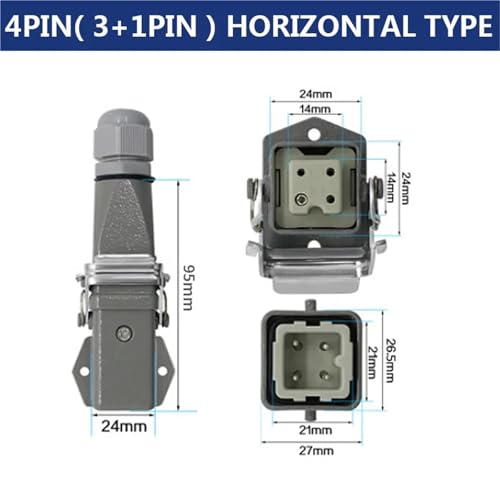 Connecteur de charge lourde HDC HA 4 à 8 broches mâle 10A rectangular