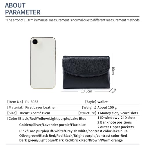 Joyfullygo Wallet, Relevantk Wallet, Unisex Pebble Leather Small Wallets For Women, With Credit Card Holder, Coin Holder & Cash Slots (#T)4