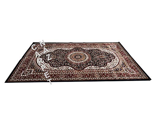 Image of Kashmiri Traditional Woollen Carpet with Advanced 1 Inch Thickness & Classical Look 150x200cm (5x7 Feet) Color Blue