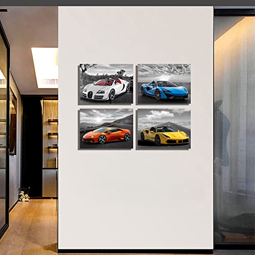 Car Poster Wall Art For Boys Room Décor Cool Sports Wall Art For Men Boys Room Décor Black And White Framed Wall Art Modern Artwork For Office Home Farmhouse Wall Decoration #TOP7
