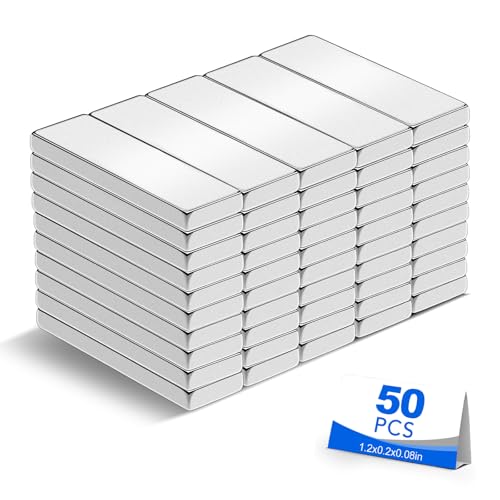 Image of BEST CHOICE MAGNETS 50 Pack Strong Neodymium Bar Magnets, 30 x 5 x 2 mm