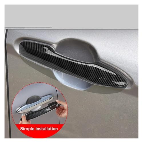 Calcomanías de manija para Suzuki Fronx que cubren rayones con patrón de fibra de carbono mate 6