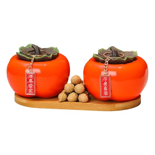 ALCXAZS Tanque de almacenamiento de caqui, tetera cerámica para té suelto y azúcar, frasco hermético sellado, harina gruesa, ideal para fiestas y hoteles.