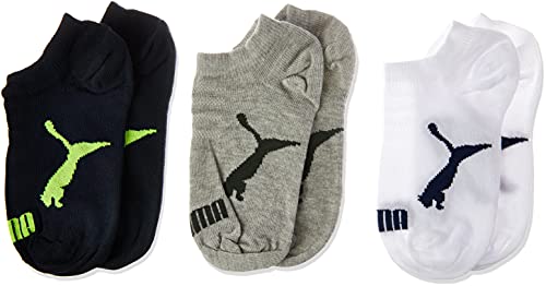 Meia Sapatilha Invisível Kit 3 Pares, Puma, Masculino, Marinho/Branco/Cinza, 25/28