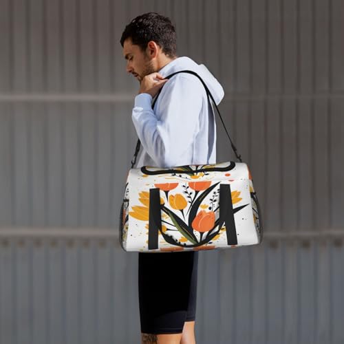 Tulip Flower Travel Duffel Bag with Strap Multi Pockets Sports Bag Handbag Large Shoulder Bag for Gym Weekend Fitness Camping4