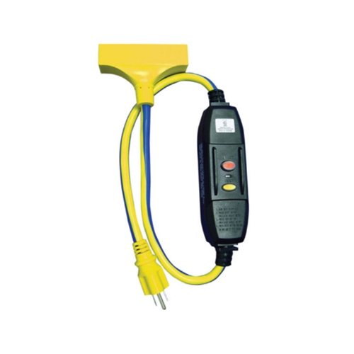 VOLTEC 04-00105 3ft 12/3 SJTW Blue/Yellow 15 Amp GFCI Pwr Block