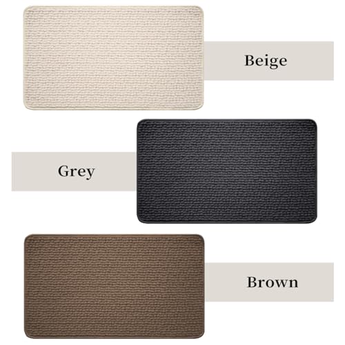 Tapis de bain en chenille gris 40 cm absorbant et lavable