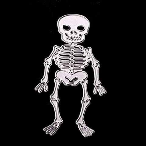 TESWEY Die Cuts for Card Making, Creative Skeleton Skull Metal Cutting Dies, Embossing Stencil Template for Scrapbooking, DIY Paper Art Craft, Photo Album Décor Cover