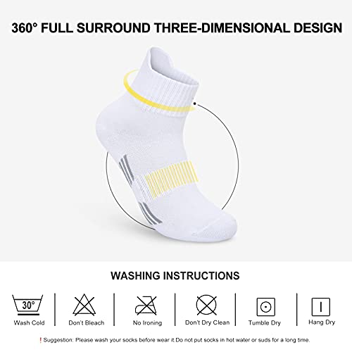 BAYKUORA Calf 100% Cotton Socks for Men,Mid Casual Ankle Socks for Mens,Athletic Towel Sock with Cushion,4 Pairs3