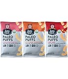 LESSER EVIL, PALEO PUFFS, Variety Pack of 3, 5 oz Bags - No Artificial Ingredients, Gluten Free, Low Sodium, Vegan, Wheat Free, Yeast Free, 95%+ Organic
