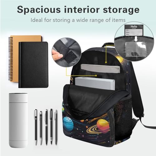 Gomyblomy Galaxy Backpack for Boys 4 Piece Kids School Bag with Lunch Bag for Elementary Middle School 17 Inch Large Capacity Teens Bookbag for Boys 8-12 12-14 with Pencil Case Keychain4