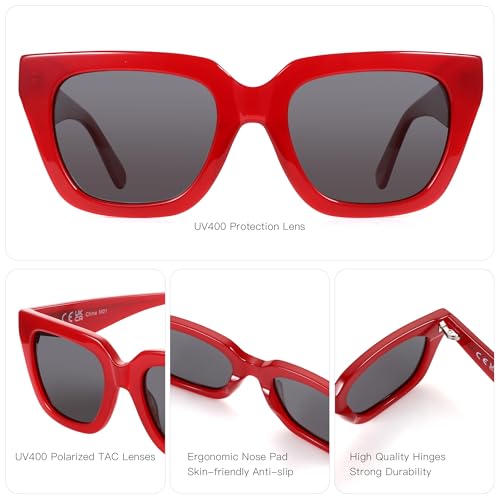 ZENOTTIC Polarized Sunglasses Women Trendy: Square Designer Sun Glasses - Retro Shades for vacation with UV400 Protection4