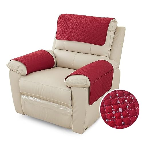FANSU Housse D'accoudoir De Canapé, Imperméable Housse D'appui-tête pour Accoudoir de Fauteuil Relax avec Poche, Housse de Fauteuil Antidérapante...