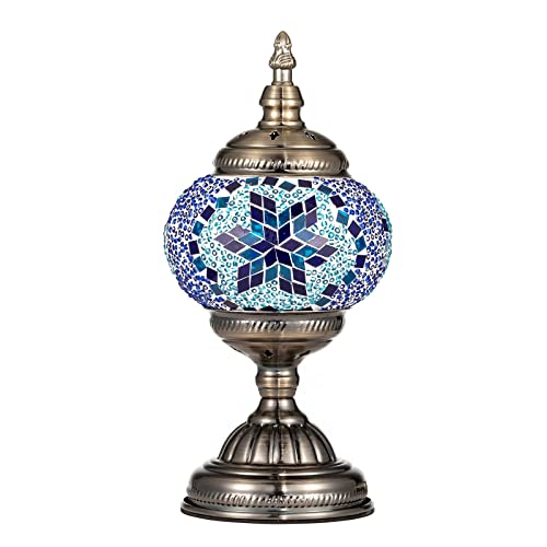 Anton Turkish Moroccan Mosaic Lamp Bedside Table Lamp Night Lights With Bronze Base #TOP1