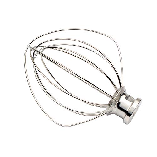 K45WW 6-Wire Whip Attachment Fits KitchenAid Tilt-Head Stand MixerOverall 304 Stainless SteelDishwasher ClearCakes Mayonnaise WhiskEgg Cream Stirrer