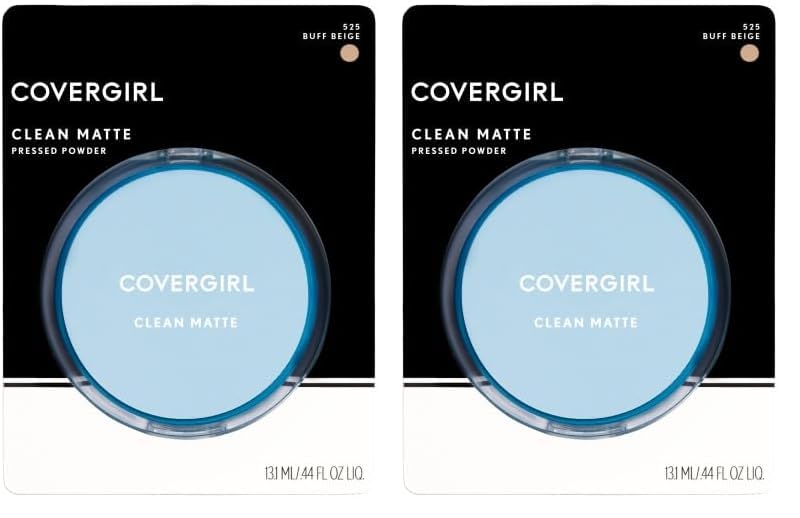 COVERGIRL Clean Matte Pressed Powder Buff Beige 10 g (Packaging may vary) (Pack of 2)