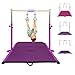 HomeSun Gymnastikstange für Kinder Robuste Kip Bar mit Ringen horizontale Turnreck für Heimtraining Höhenverstellbar 90-150cm Trainingsgerät bis 100 kg Alter 3-15 (Reck mit Matte, Lila-Violett)
