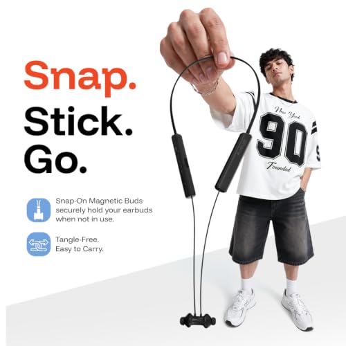 Image of Lava Probuds Xscape 13Neckband, 70H Battery, 3 EQ Modes with Button for Music Lovers, Dual Pair, Fast Charge in 10 min, Magnetic Buds, 45ms Latency, Built in mic Earphones (Black)