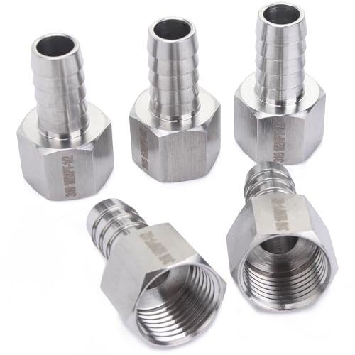 LTWFITTING Bar Production Stainless Steel 316 Barb Fitting Coupler 1/2