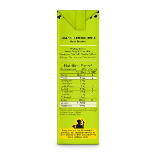 Image of Akshayakalpa Organic Plain Butter Milk - UHT - 180ml