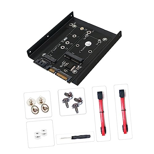 Adaptador mSATA a caja 3.5 pulg con puerto dual para accesorios PC miniatura 4