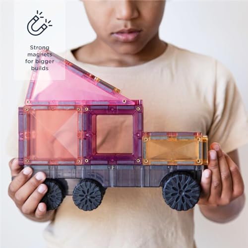 CONNETIX Pastel Transport Pack — 50-Piece Magnetic Tiles with Wheels — view 2
