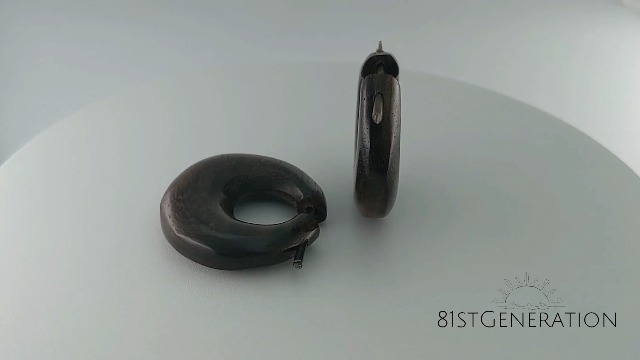 81stgeneration Orecchini A Cerchio In Legno Naturale - Espansori Auricolari Tribali Da 25mm, Calibro 10, Fatti A Mano, Unisex