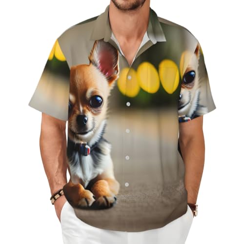 Chemise chihuahua homme manches courtes en coupe grande taille légère et respirante pour l'été