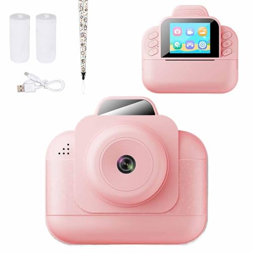 Appareil photo numérique instantané enfant rose avec caméra vidéo de poche et carte TF 32G