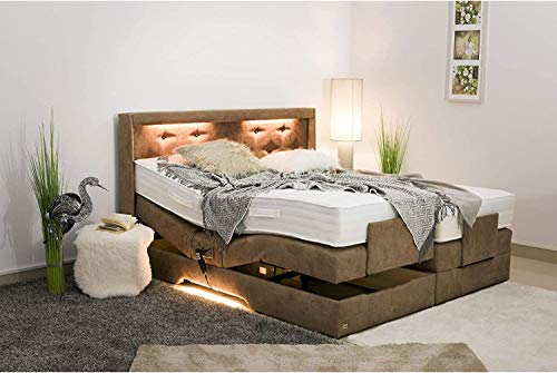 PAARA Luxus Boxspringbett Paris Night GM | 10.000 Newton Motorleistung | LED | Antirutsch-Matten | Royal-WS® Taschenfederkern Matratze mit GELAX® Topper Kern | Made in Germany (180 x 210 cm) – Bild 5