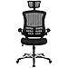 Flash Furniture Kelista High-Back Swivel Office Chair with Adjustable Lumbar Support and Seat Height, Ergonomic Mesh Desk Chair, Black