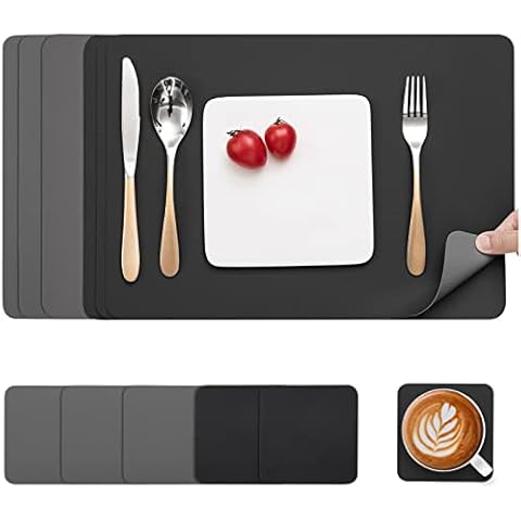 Myir JUN Dual-Sided Leather Table Mats and Coasters Cover